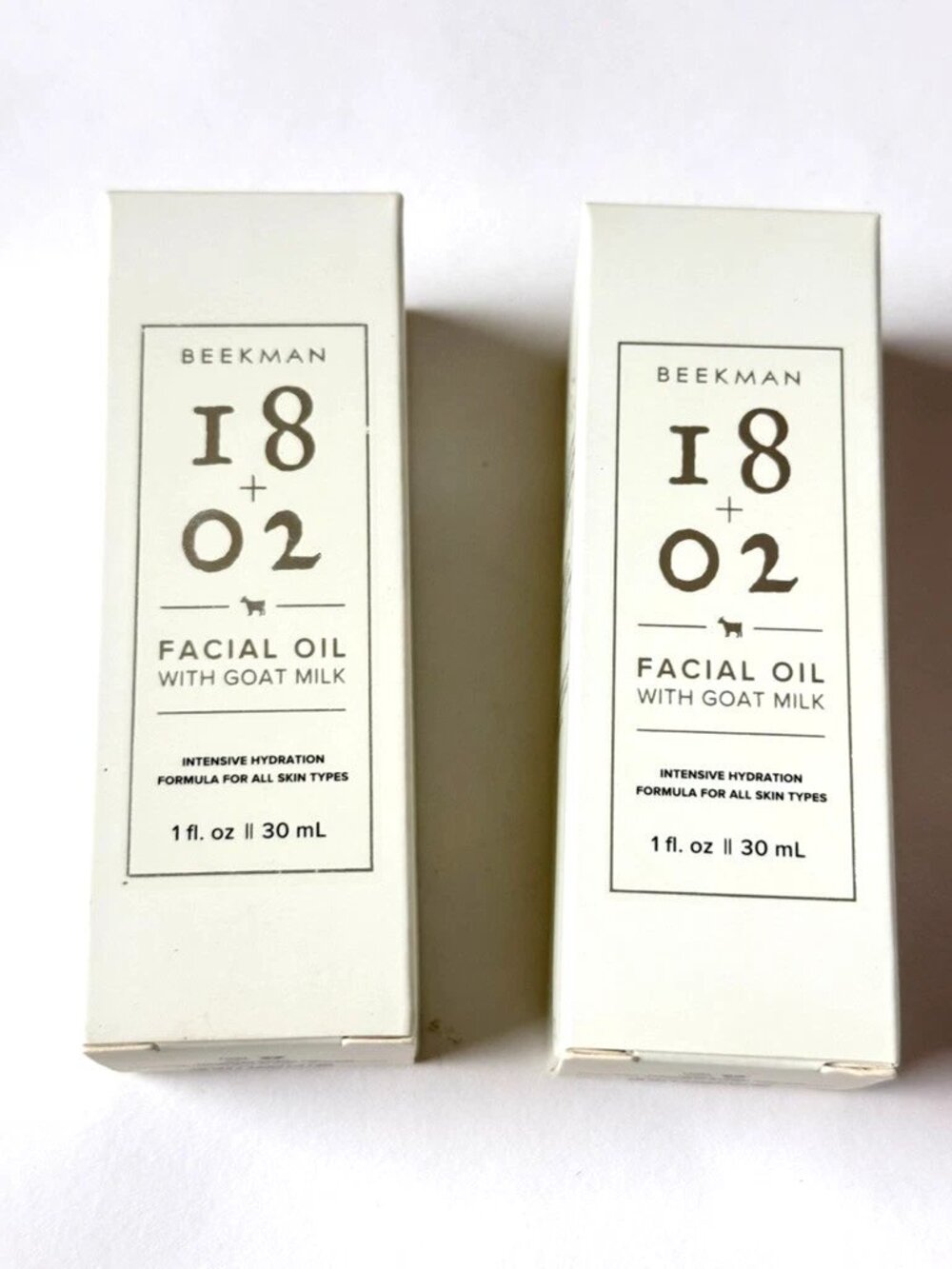 Beekman 1 oz Facial Oil Lot of 2 with Goat Milk Intensive Hydration Formula 1802